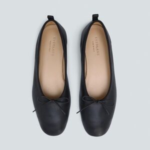 Black Leather Ballet Flats